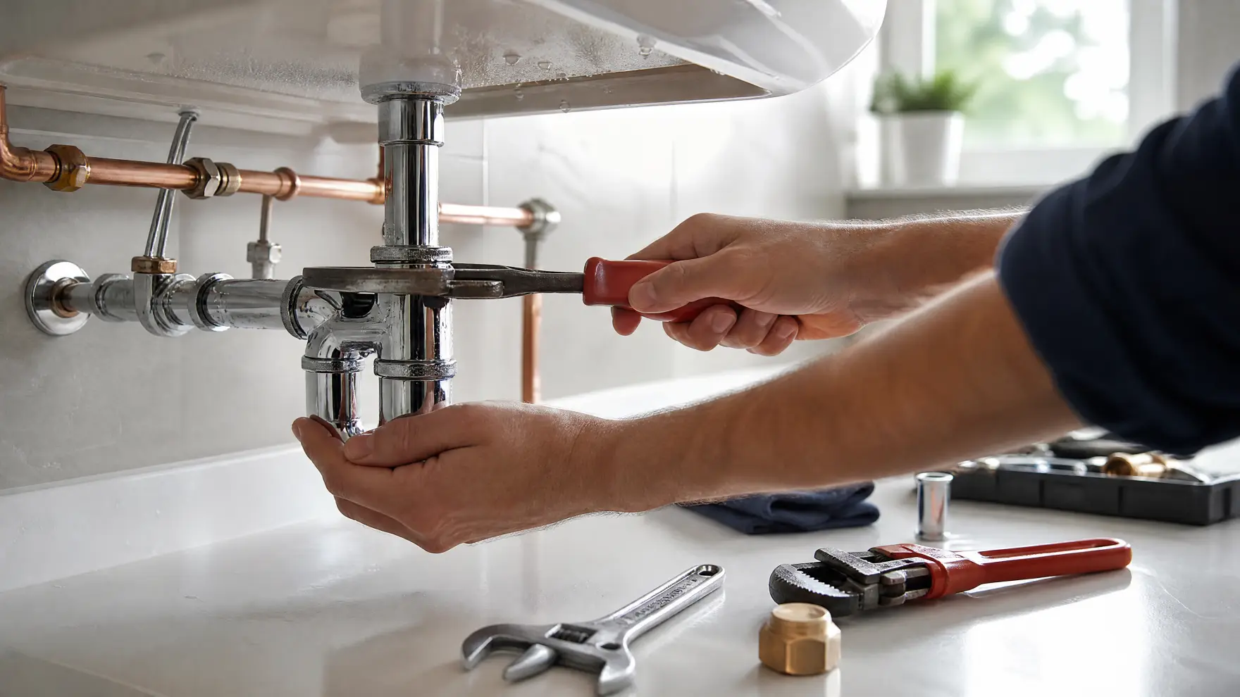 Loodgieter aan het werk in Nederland Nederland